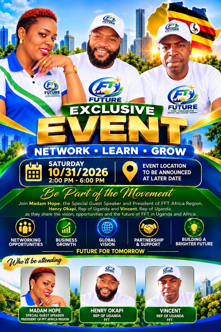 Official Future for Tomorrow event flyer for October 31, 2026, 2 PM to 6 PM, venue to be announced