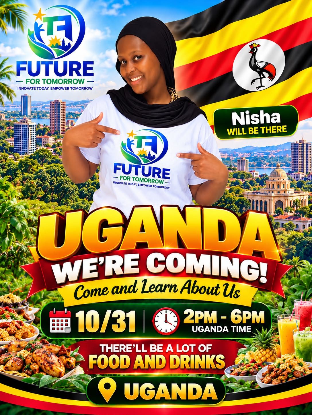 Kampala event flyer featuring Nisha