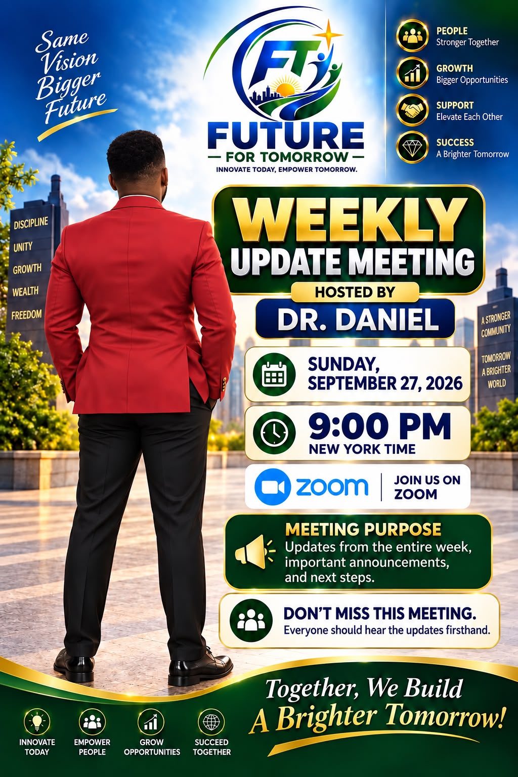 Weekly update meeting announcement
